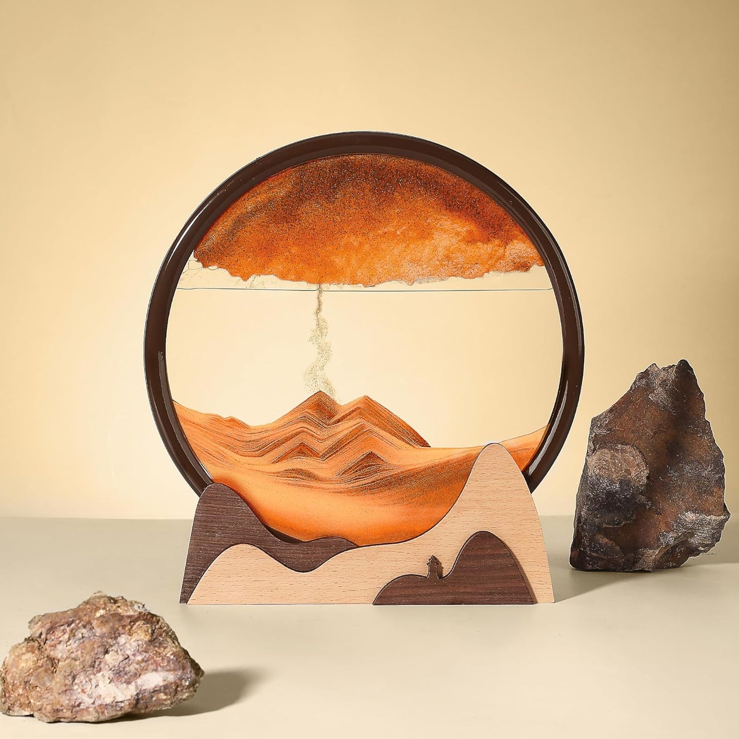 BelaRola Moving Sand Art Liquid in Motion 3D Deep Sea Sandscape Moving Sand Art Picture Wooden Sand Art for Desk Decor and Office Decor(12inch)