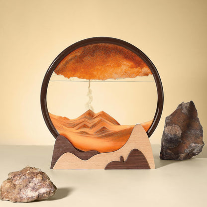 BelaRola Moving Sand Art Liquid in Motion 3D Deep Sea Sandscape Moving Sand Art Picture Wooden Sand Art for Desk Decor and Office Decor(12inch)