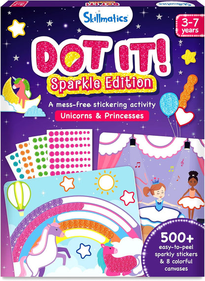 Skillmatics Dot It Sticker Art - Disney Princess, Mess-Free Fun for Kids, 500+ Stickers, Craft Kits, DIY Scrapbooking Activity, Gifts for Girls & Boys Ages 3, 4, 5, 6, 7