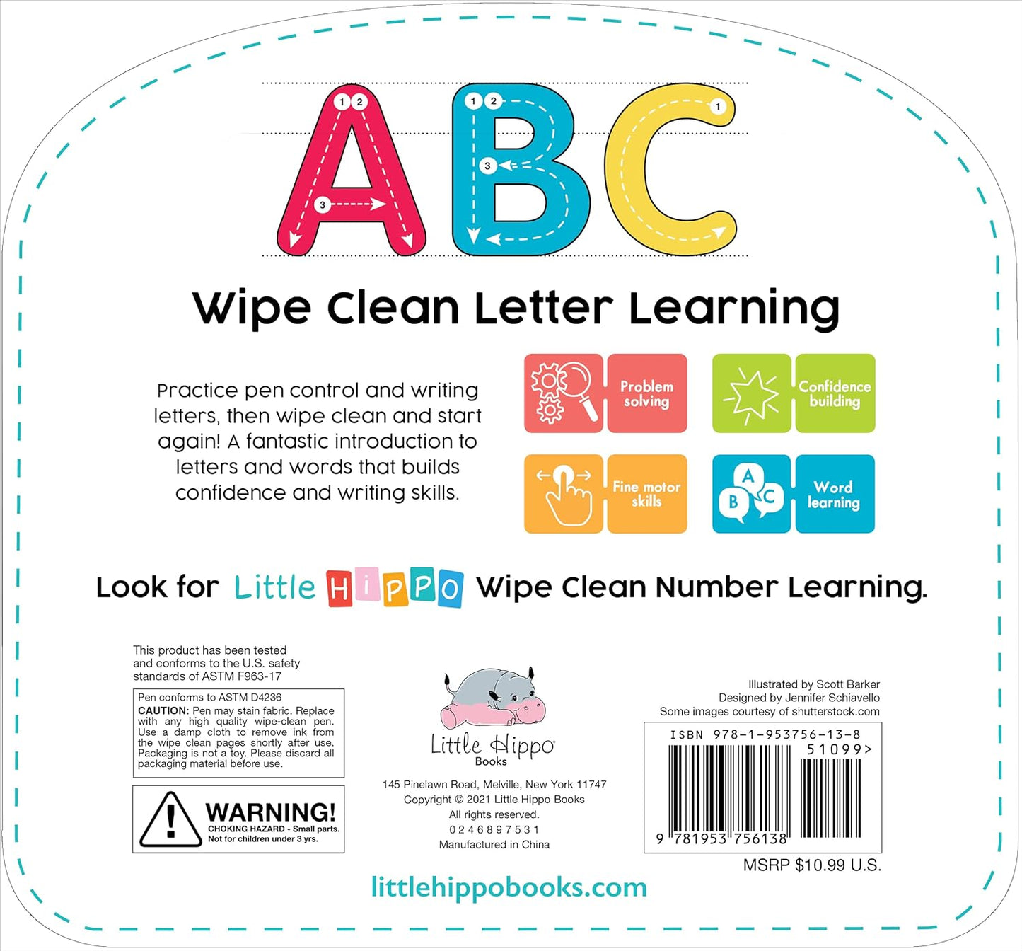 Write & Wipe ABC - Children's Illustrated Novelty Learning Board Book - Wipe Clean - Educational - Alphabet (Wipe Clean First Skills Learning Series: Includes Dry-Erase Marker)