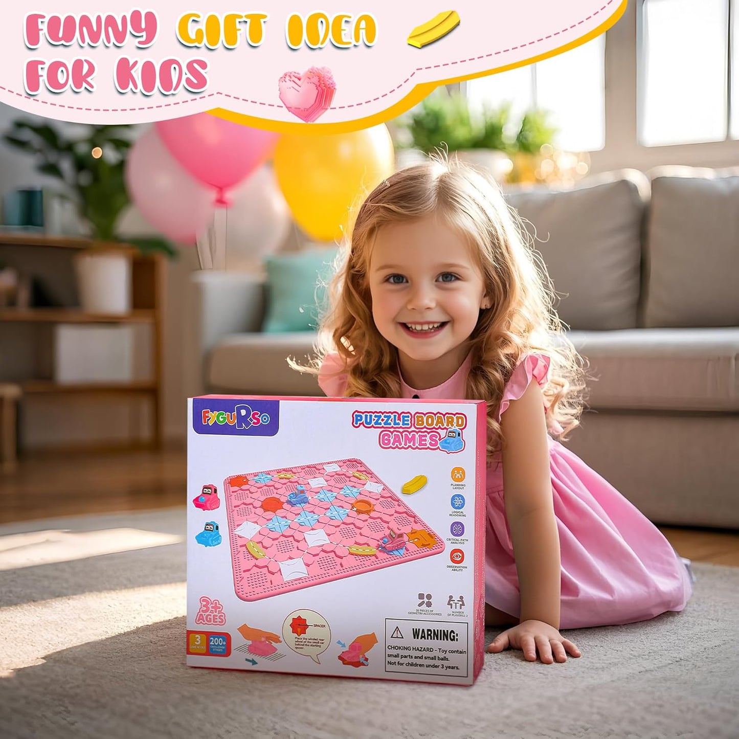 STEM Logic Road Builder Toys: Board Games Toys for 5 Year Old Kids, Montessori Brain Teaser Puzzles Educational Learning Activities Toy for Kid Ages 3 4 6-8 12 Boys Girls Gifts (Orange 32PCS)