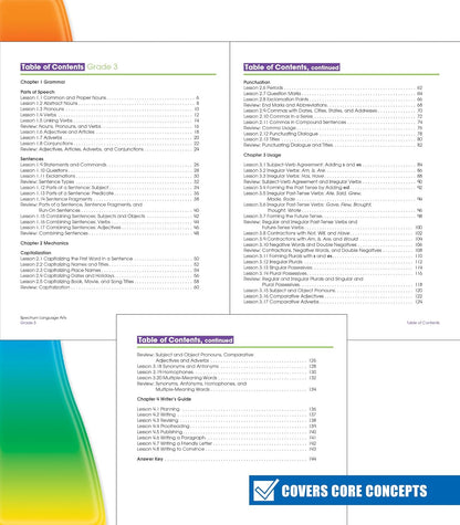 Spectrum Grade 3 Language Arts Workbook, English Grammar, Parts of Speech, Sentence Building Skills, Vocabulary, Punctuation, and More, ELA Classroom or Homeschool Curriculum (Volume 13)