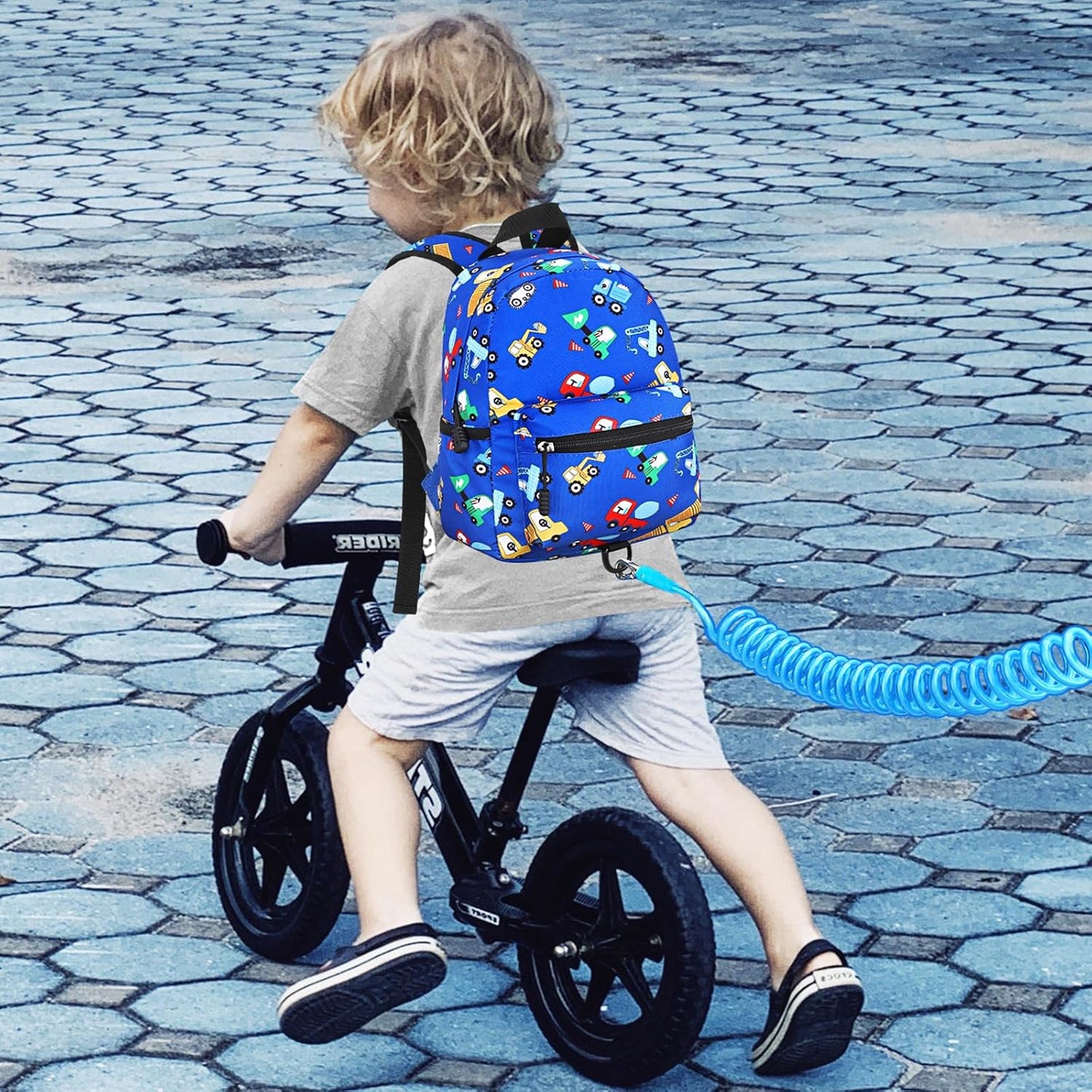Accmor Toddler Backpack Leash, Mini Child Backpack with Anti Lost Wrist Link, Cute Kids Backpack Leash Walking Harness for Outdoor Travel, Small Excavator Backpack Tether for Baby Boys Girls Ages 1-3