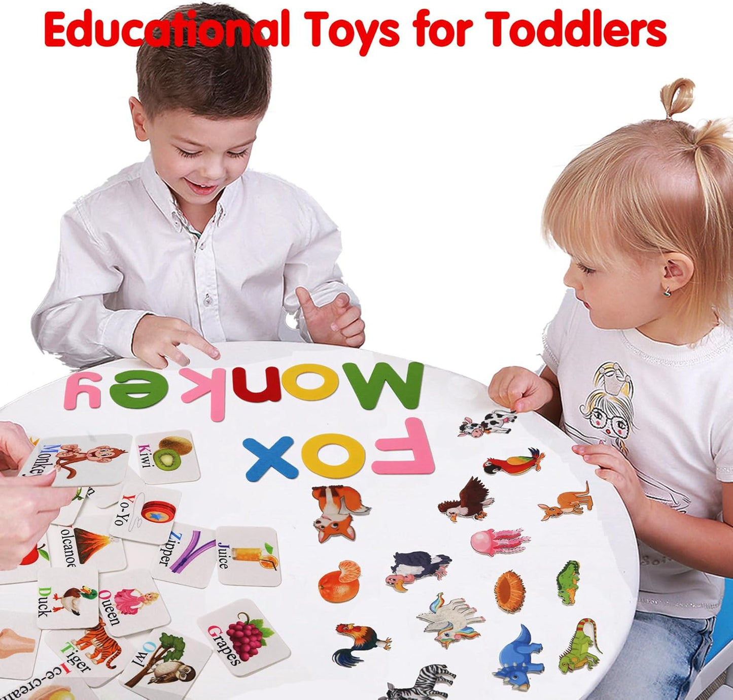 Craftstory 130 Pcs Alphabet Learning Toys Letters-Felt Montessori Board for Toddlers with Flashcards Preschool Phonics Vocabulary Activities Educational Toys for 3 Year Old