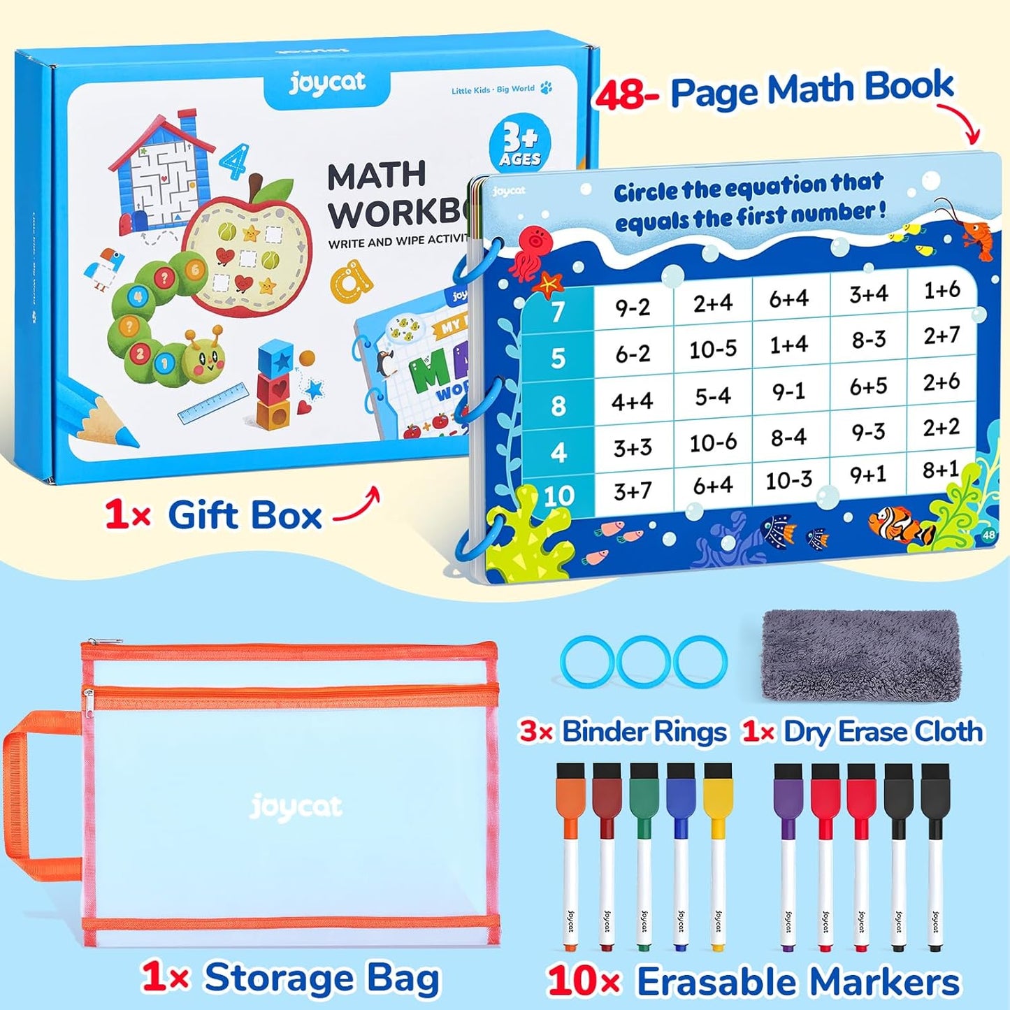 JoyCat Seek & Find Game Books - Preschool Learning Activity for Toddlers & Kids Ages 3-5, Travel Activities Toys for Road Trip Car Airplane, Busy Book, Birthday Gifts for Girls and Boys Ages 4-8