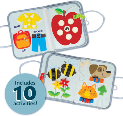 Peaceable Kingdom My Busy Tote – Soft Busy Book for Toddlers, Montessori-Inspired Sensory Learning Toy with 10+ Fine Motor Activities – Portable On‑the‑Go Activity Tote for Ages 18+ Months