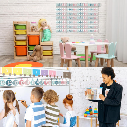29 Pieces Number Line for Classroom Wall -20 to 120 Number Line Bulletin Board Border Boho Classroom Decorations Math Posters for Teachers