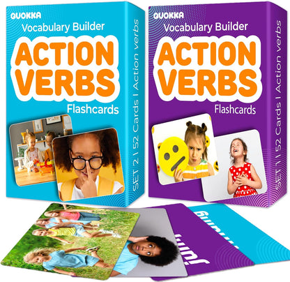 QUOKKA 104 Noun Flash Cards Set – Kids and Adults Vocabulary Builder for ABA Therapy, Early Childhood Education, and ESL Teaching – Picture Cards for Speech Therapy and Vocabulary Building Activities