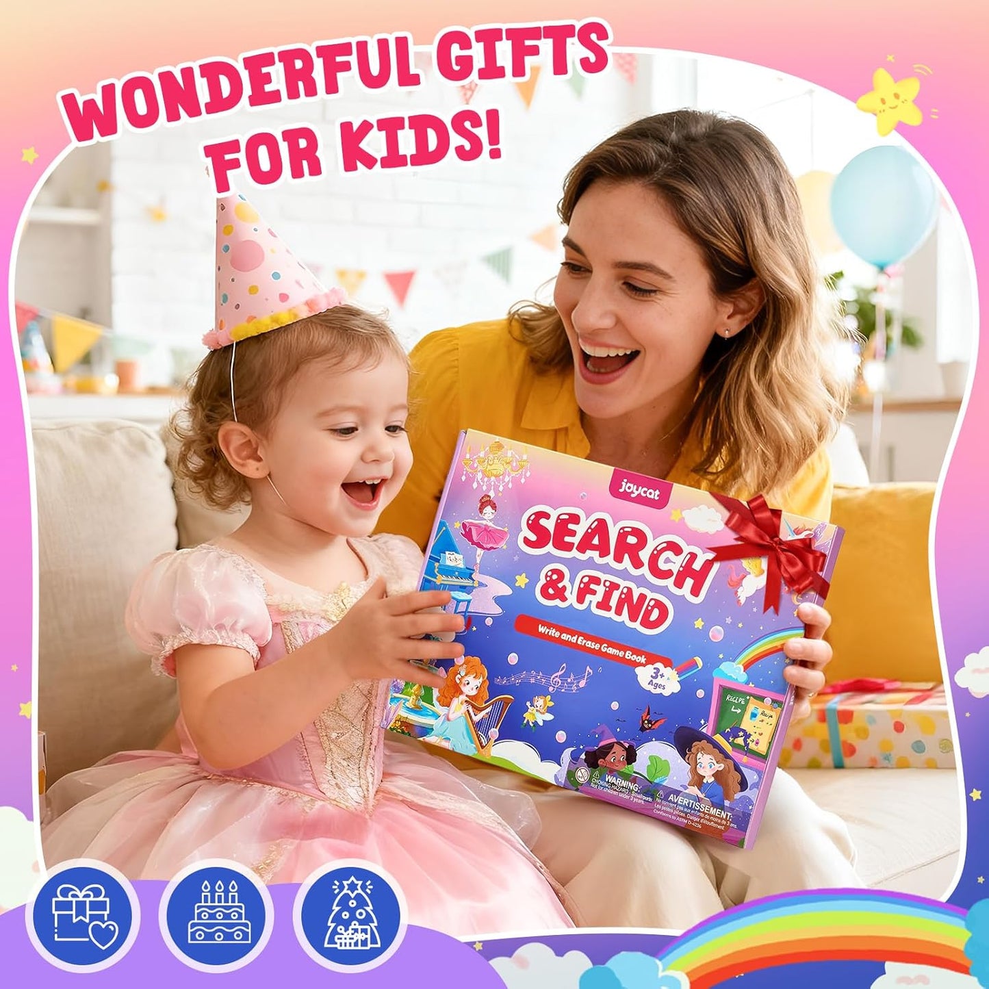 JoyCat Search and Find Activity Books, Animal Preschool Learning Activities for Toddlers & Kids, Travel Toys for Road Trip Car and Airplane, Busy Toy, Educational Game Gifts for Boys Girls Ages 3-5