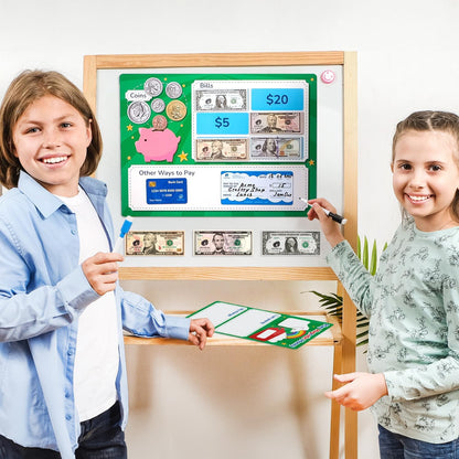 Simply magic 70 PCS Magnetic Money for Classroom - Play Money for Teaching, Money Manipulatives & Activities, Pretend Play Money for Kids, Money Magnets, Learning Coins, Bills - Toddler Money Games