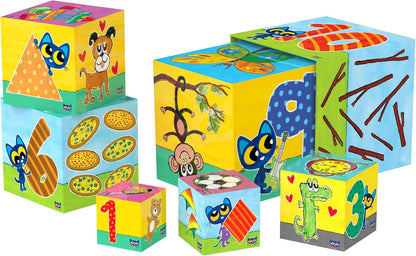 The Learning Journey Pete The Cat Stacking Blocks – 10 Colorful Nesting Cubes – Educational Toddler Toy for Ages 12 Months+ – STEM Learning & Developmental Play