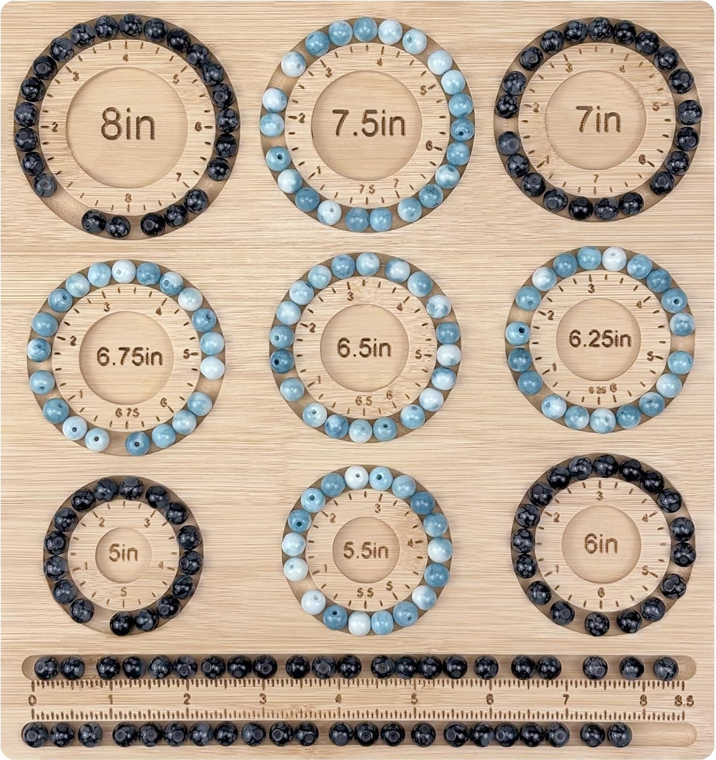 Petoysoso Bead Boards for Jewelry Making, Bamboo Beading Board for Jewelry Bracelet Making, Bracelet Bead Board, Bracelet Bead Board for Bracelet, Jewelry Making Supplies,Bead Tray 5" to 8"