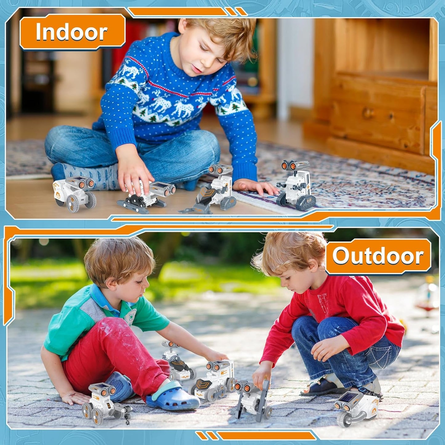 21 in-1 Solar Robot Building Kit STEM Gift for Kids 8-13, DIY Educational Science Robotics Toy Battery Solar Powered STEM Building Toy Set with 210 Pieces