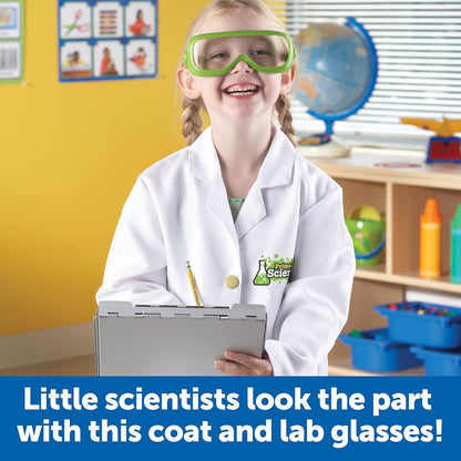 Learning Resources Beaker Creatures Lab Gear - 2 Pieces, Ages 5+ Lab Coat & Glasses for Kids, Science Exploration Games, STEM Toys for Kids