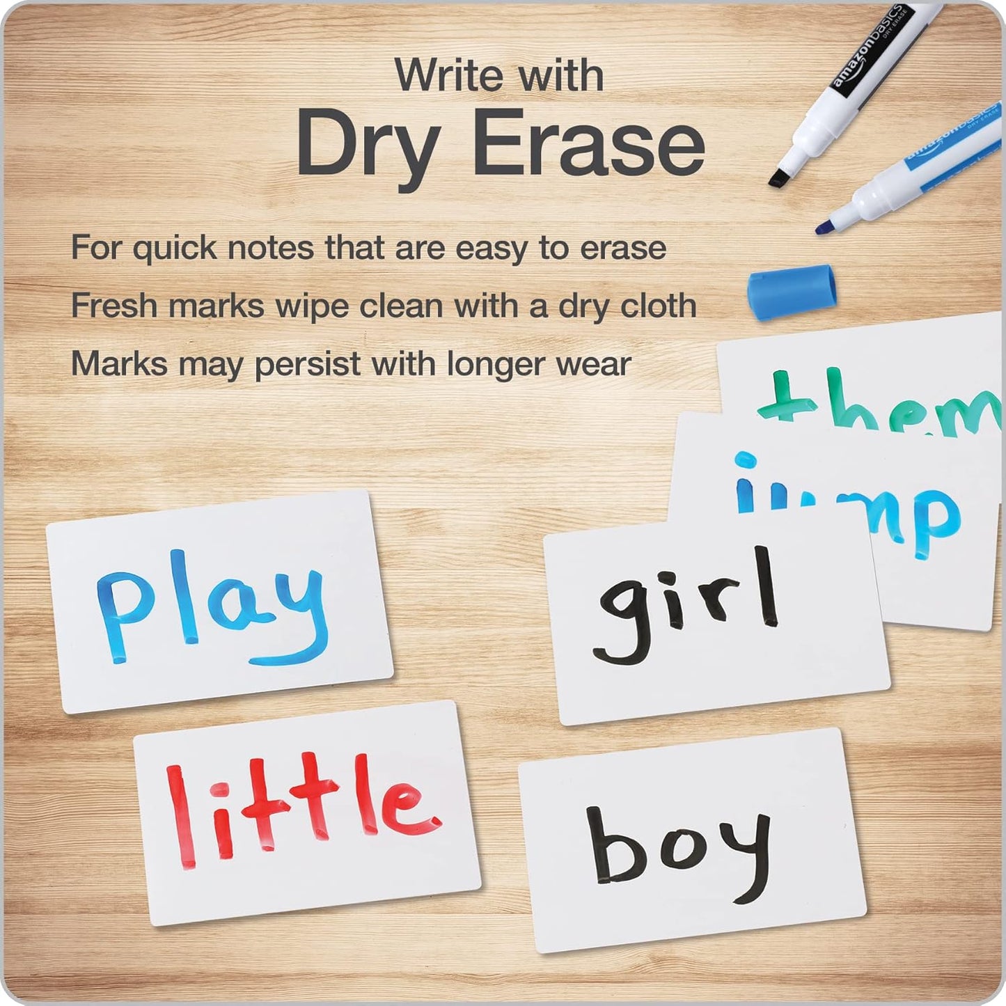 Oxford Dry Erase Index Cards, 3x5 Ruled, Reusable Flash Cards, Double Sided Dry & Wet Erase Cards for Gaming, Study or Vocabulary, 100-Pack (63512)