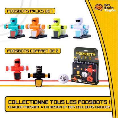 Fat Brain Toys Foosbots On the Go Tabletop Trickshot Game, 2 Player Soccer Toys, Games for Kids Ages 6+