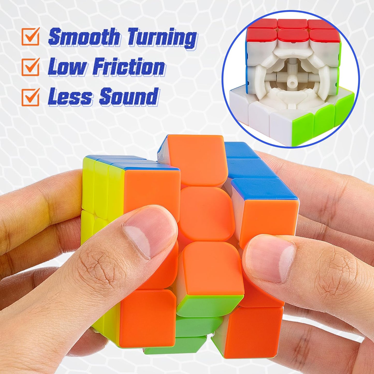 D-FantiX Cyclone Boys 3x3 Speed Cube Stickerless Magic Cube 3x3x3 Puzzles Toys (56mm)