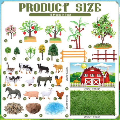 Teyva Daily 48 Pcs Dinosaur Diorama Kit Habitat Project Box Set 3D Dinosaurs Diorama Supplies Include Dinosaurs Model Figures & Eggs Volcano Artificial Trees with Cardboard for DIY Crafts Gifts