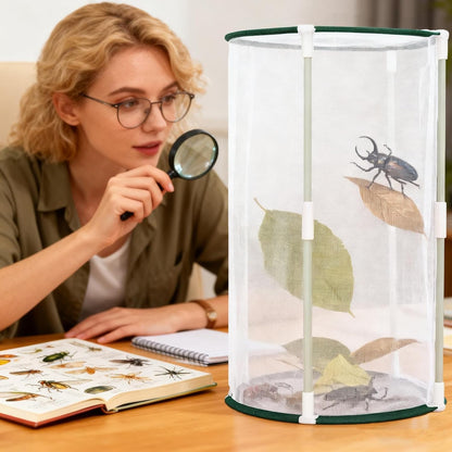 Butterfly Enclosure - Zipper Mesh Cage Terrarium, Foldable Caterpillar Butterfly Growing House, Breathable Habitat | Heavy Duty Outdoor Cages for Garden Yard Patio Balcony Lawn | Safe Portable Nature