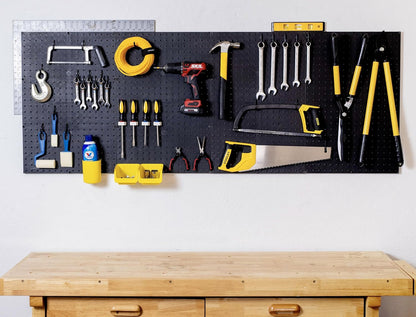 WallPeg Made in USA Pegboard Panels Garage Organization - Wall Storage Kit (PB-2 B) (2) ea - 24" x 16" Peg Board Tool Organizer Panel Set - Garage Organizer Kit