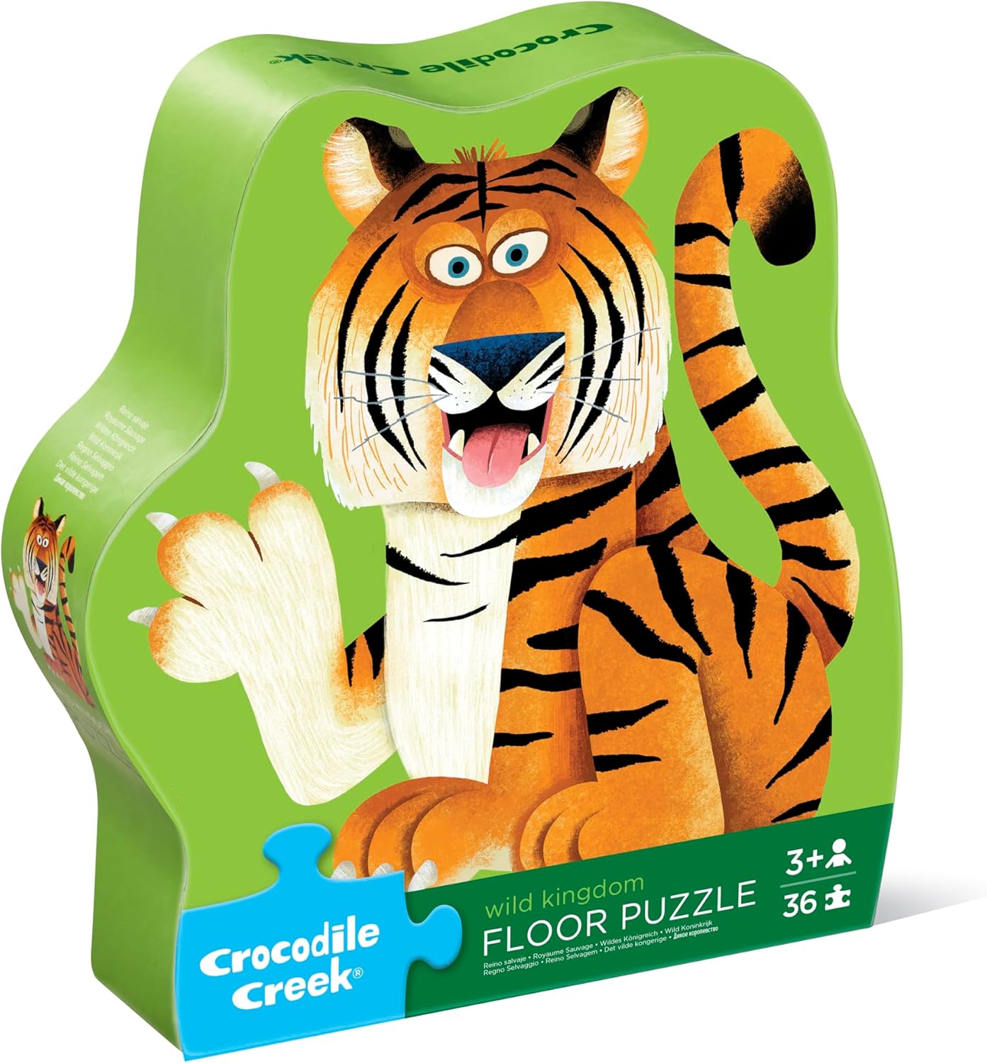 Crocodile Creek 36-Piece Jigsaw Floor Puzzle - Shark Reef - for Kids Ages 3-5 - Heavy-Duty Shaped Box for Storage - 24" W x 18" H Finished