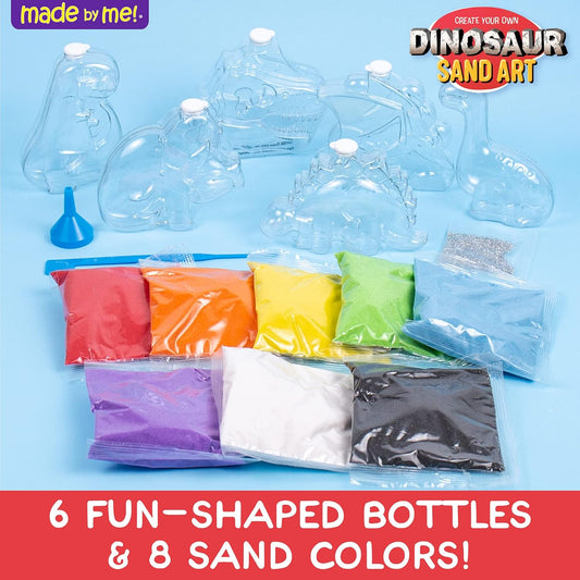 Made By Me Create Your Own Underwater Sand Art, Includes 6 Ocean-Themed Bottles, 8 Sand Colors, Glitter, & Funnel, Great Staycation or Group Activity, Party Idea, DIY Sand Art For Kids Ages 6, 7, 8, 9