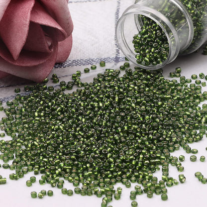 10100 Pcs Size 11/0 Glass Seed Beads, 2 mm Dark Green Small Mini Spacer Loose Pony Beads for Jewelry Making and DIY Crafts - Colors A