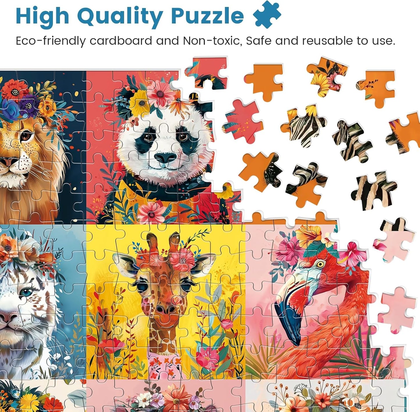500 Piece Puzzles for Adults, Cat Family Dinner Large Piece Jigsaw Puzzle for Adults Seniors,Recycled Cardboard Puzzle 500 Piece,Family Activity Great Gift for Family Friends 20.5 * 15 in