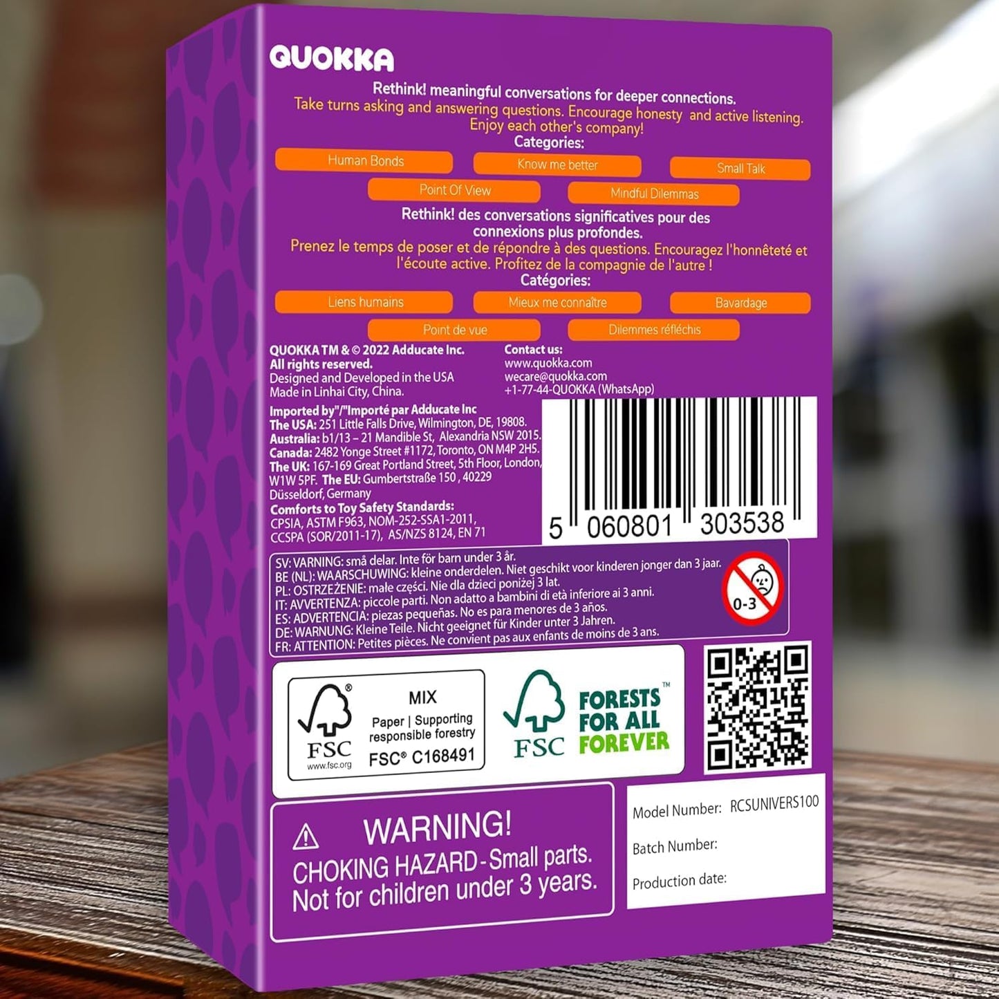 QUOKKA Conversation Cards Game - Kids Edition | 500 Questions | Original Version | Share Thoughts - Fun Talking Board Game for Family Night