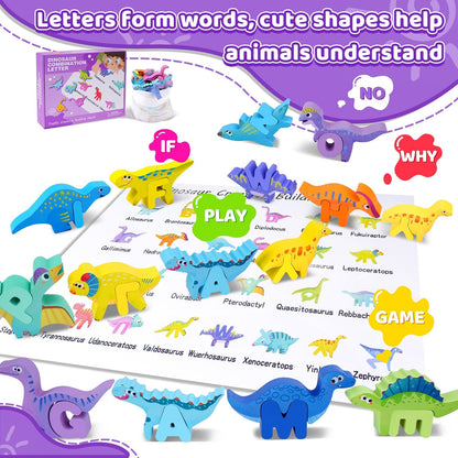 Wooden Toddler Puzzles, Montessori Toys ABC Alphabet Puzzle for Kids Ages 3-5, Cute Animal Shape Letters Matching Game, Preschool Learning Educational Toys Gift for Girls Boys 3 4 5 Years Old