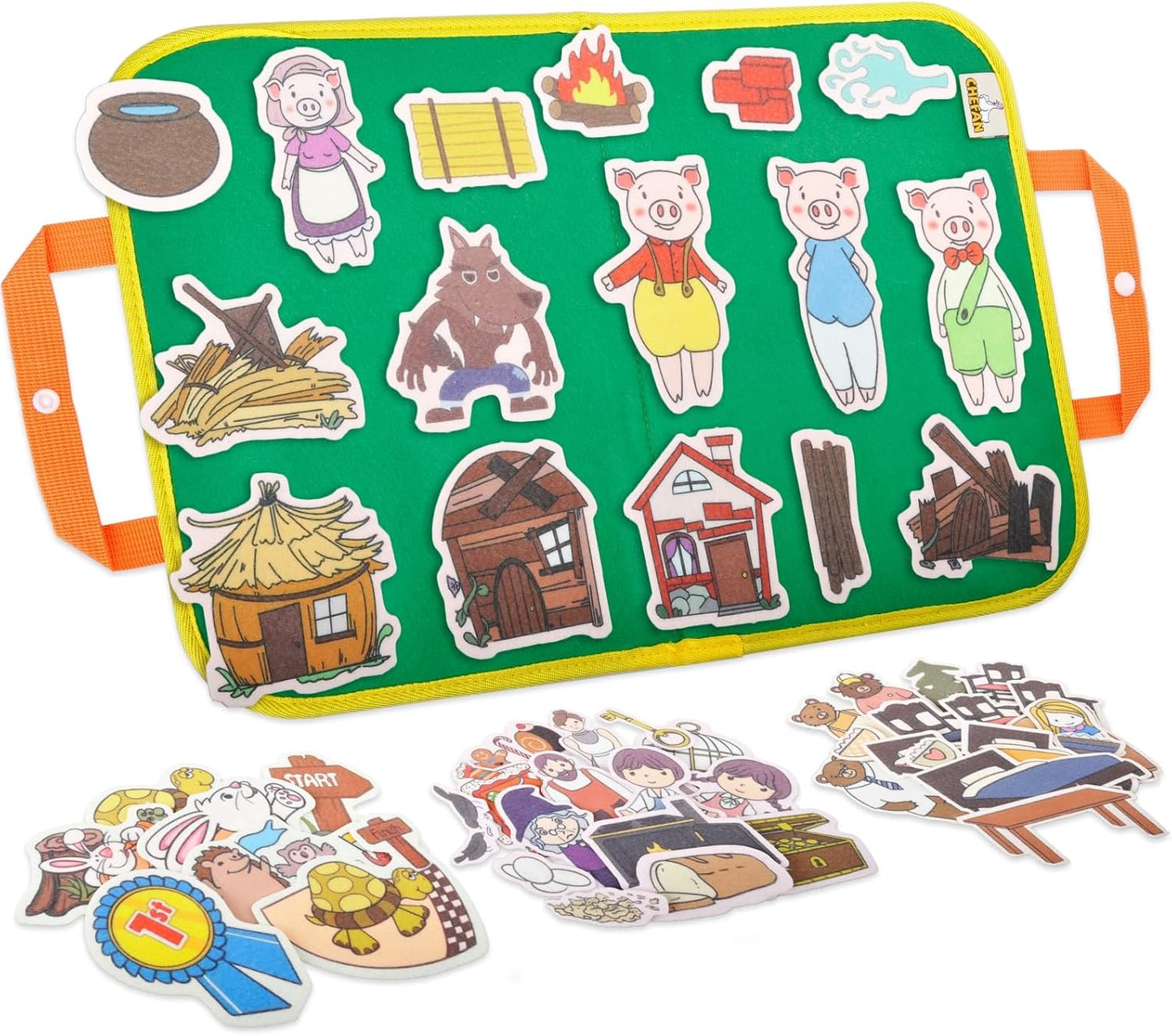 CHEFAN Felt/Flannel Board Story Set of 4, PRECUT Felt Pieces for Preschool Toddlers Circle Time,We are Going On A Bear Hunt, Mary Had A Little Lamb, Little Bo-Peep, Little Boy Blue