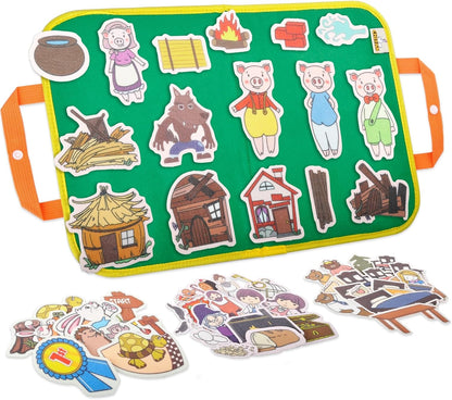 CHEFAN Felt/Flannel Board Story Set of 4, PRECUT Felt Pieces for Preschool Toddlers Circle Time,We are Going On A Bear Hunt, Mary Had A Little Lamb, Little Bo-Peep, Little Boy Blue