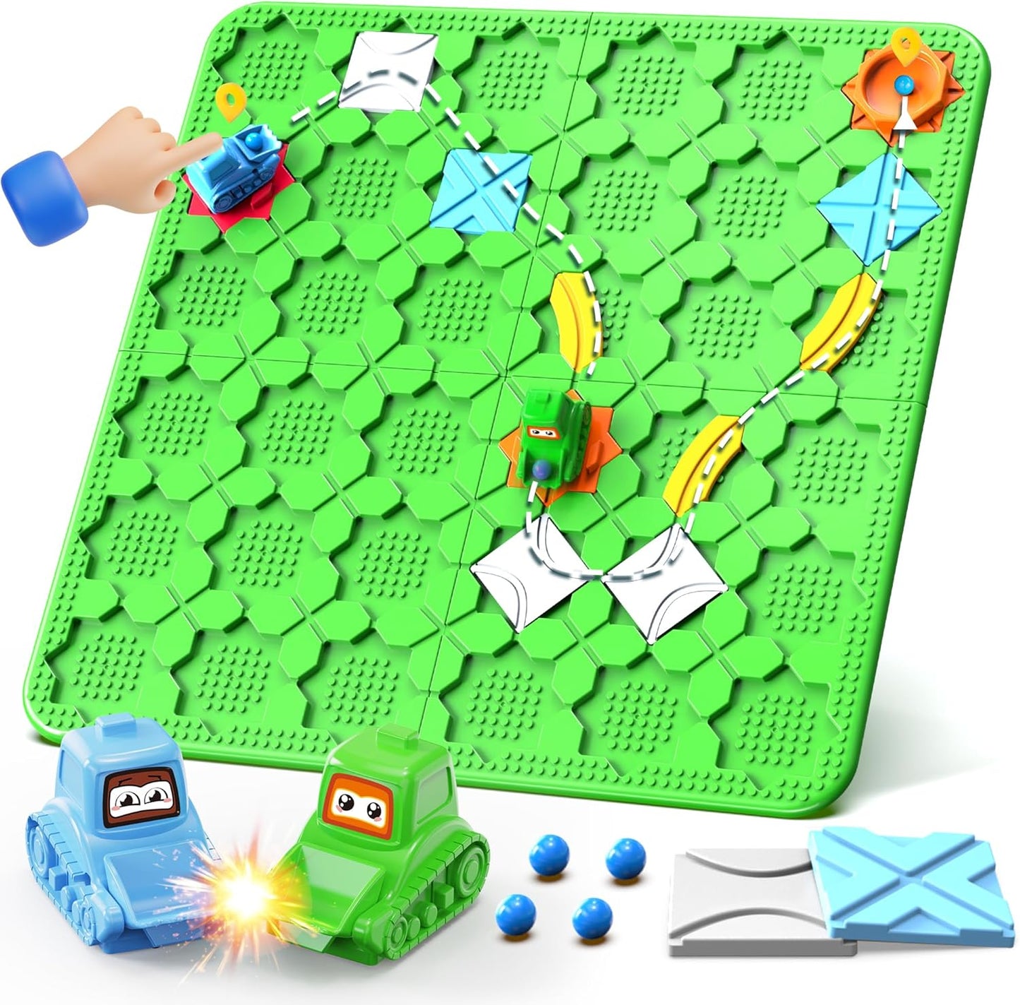 STEM Logic Road Builder Toys: Board Games Toys for 5 Year Old Kids, Montessori Brain Teaser Puzzles Educational Learning Activities Toy for Kid Ages 3 4 6-8 12 Boys Girls Gifts (Orange 32PCS)