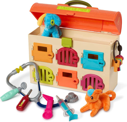 B. toys – Critter Clinic Vet Set – Pretend Play Animal Hospital Toy for Toddlers & Kids – 14 Pieces Pet Care Set with Tools & Plush Toys – 2+ Years