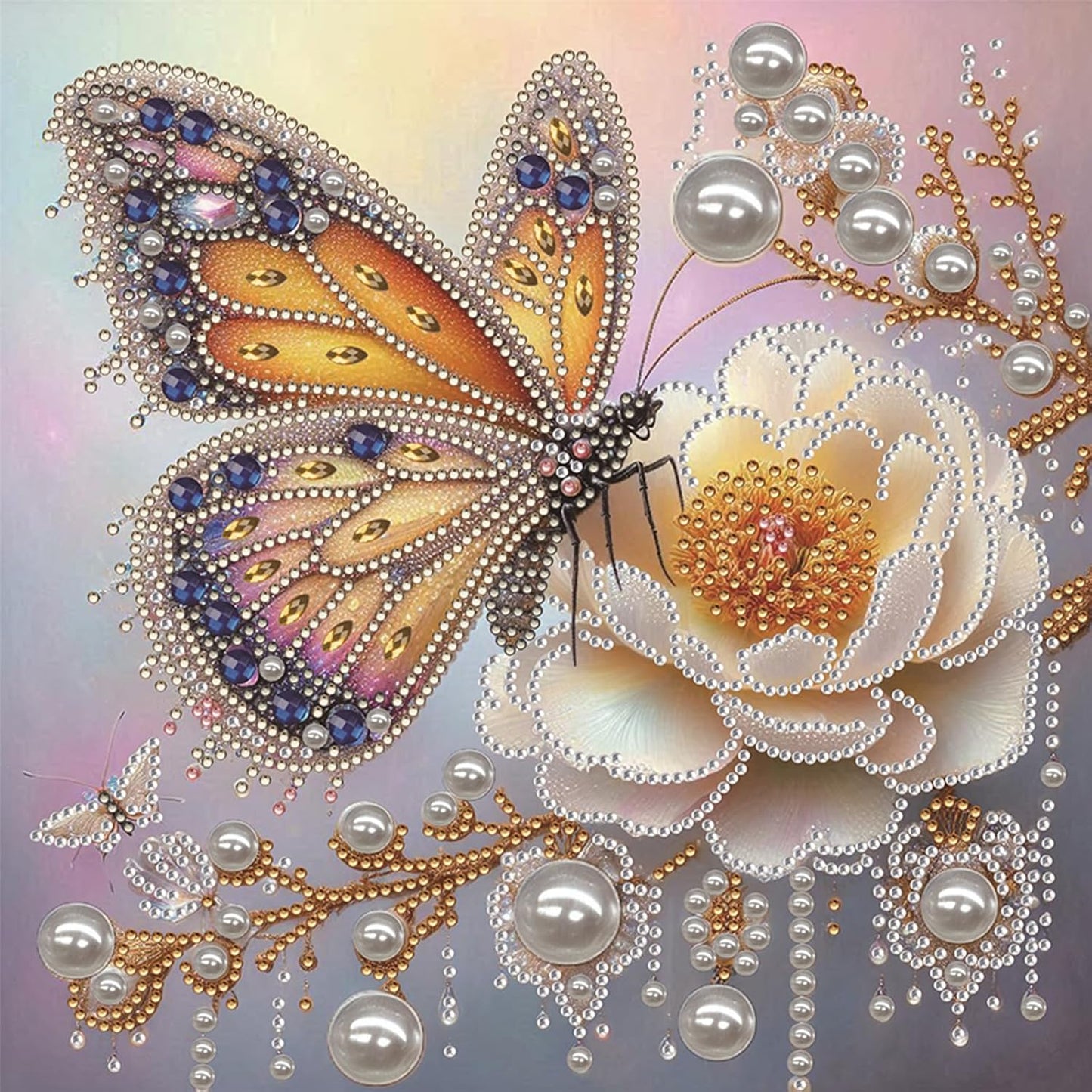 LAKEQUILL Royal Blue Butterfly Special Shaped 5D DIY Partial Drill Home Diamond Art Kit (Butterfly-4)