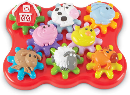 Learning Resources Barnyard Friends Build & Spin - Toddler Sensory Toys, Montessori Building Set, Preschool STEM, Busy Board Cogs and Gears for Kids, Fine Motor Skills, Gifts for Boys and Girls