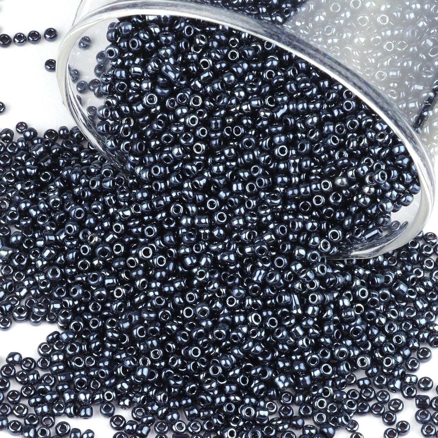 10100 Pcs Size 11/0 Glass Seed Beads, 2 mm Dark Green Small Mini Spacer Loose Pony Beads for Jewelry Making and DIY Crafts - Colors A