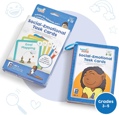 hand2mind Social Emotional Task Cards for Ages 3+, Social Emotional Learning, Play Therapy Toys for Counselors, Social Skills Activities for Kids, Conversation Starters, Emotional Regulation for Kids