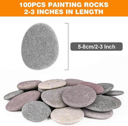 River Rocks for Painting 45 Pcs Large 2-3 Inch Flat Smooth Painting Stones Craft Rock to Paint for Kids Crafts Painting Bulk