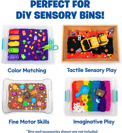 Educational Insights Pluffle Mini 8-Pack - Preschool Sensory Bin Filler, Tactile Sensory Toys for Toddlers 3-4, Mess Free Slime Alternative, Satisfying Foam Sand Bin Filler