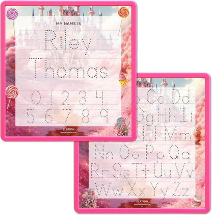 Kid's Name Tracing Board | Dry Erase Letter Tracing | Reusable Name Board | Alphabet Letters | Personalized | Candy Theme