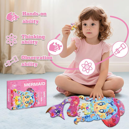 GIVEITALL Irregular Animal Puzzles for Kids Ages 4-6 6-8 8-10 10-12 Year Old,Panda Puzzle 180 Pieces Enlightening Floor Puzzle Game Creative Gifts for Boys Girls (Panda)