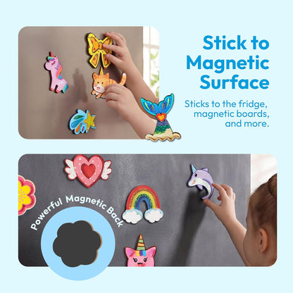 JOYIN 12 Wooden Magnet Creativity Arts & Crafts Painting Kit for Kids, Decorate Your Own Painting Gift for Halloween Crafts, Birthday Parties and Family Crafts, Party Favors for Boys Girls