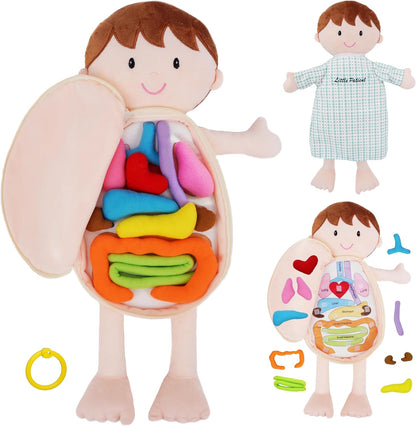June Garden 16" Dressy Friends Bunnie - Educational Stuffed Plush Doll for Kids and Toddlers 2 Years and Up - Montessori Soft Toy Doll
