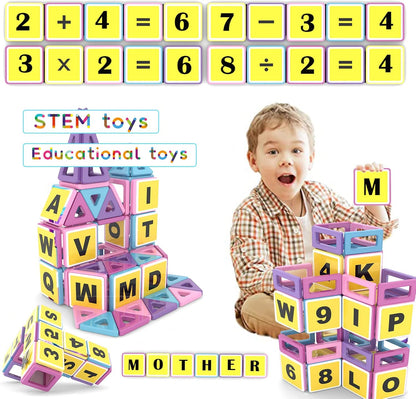 AOMIKS Magnetic Tiles 199 PCS Mini Magnetic Building Blocks for Girls & Boys Birthday Gift 3D STEM Educational Learning Creativity Toys for Kids Ages 3 4 5 6 7 8 Years Old