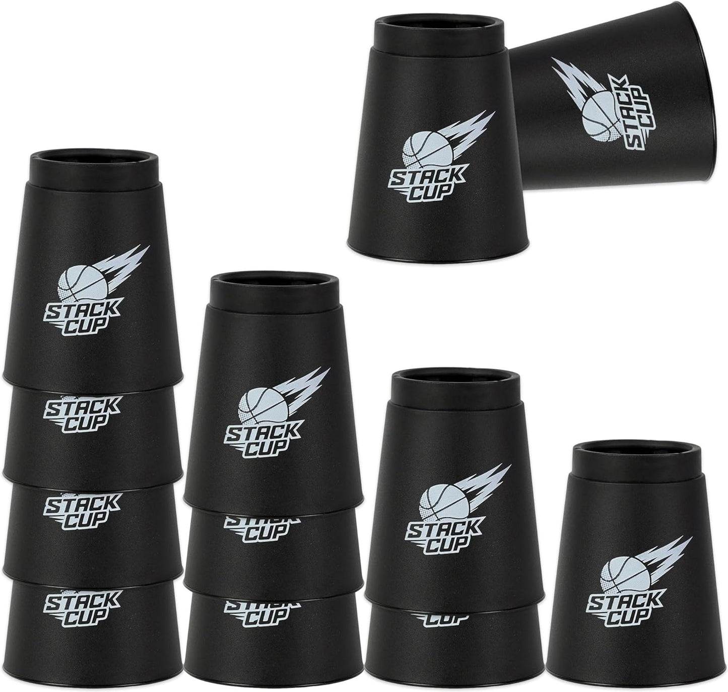 SEISSO Quick Stacking Cups, Stacking Cup Set Classic Stack Training Game Toys,12PCS Purple Stacking Cup Set for Boys Girls Kids