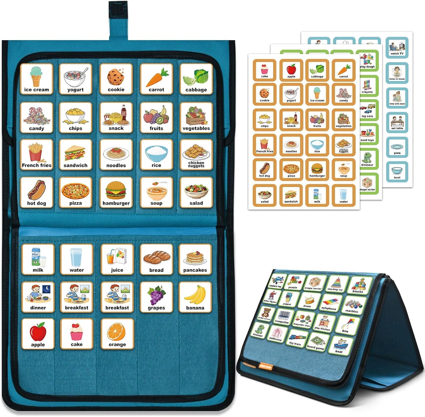 Visual Communication Book, Nonverbal Communication Board, Autism Language Vocabulary Learning Materials, Speech Articulation Therapy Cue Cards for Kids, Toddler Behavior Book for Home School