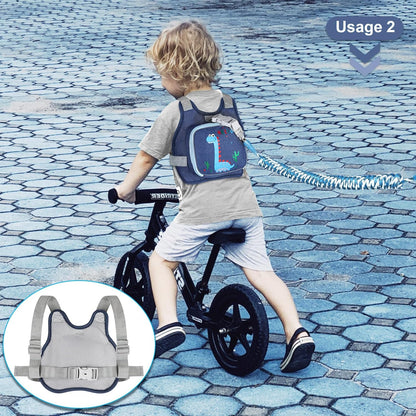 Accmor Toddler Harness Leash + Reflective Anti Lost Wrist Link, Cute Car Kids Back Pack with Hand Strap Collapsible Child Walking Restraint Belt Tether Hold Baby Boys Close for Outdoor Travel