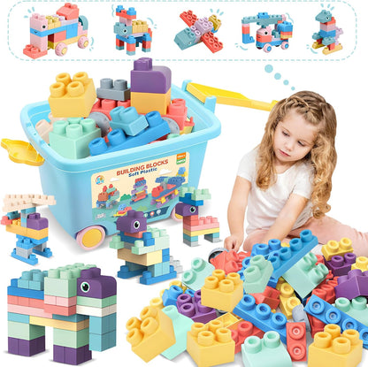 Soft Building Blocks for Toddlers, Large Building Blocks Stacking Blocks for Babies 6 Months and Up Stem Toddler Gifts, Teething Toys, 40 PCS