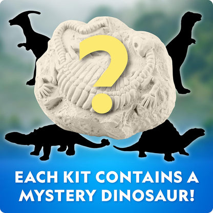 National Geographic Dinosaur Dig Kit - 12 Dino Shaped Dig Bricks with Dinosaur Figures Inside & Excavation Tool Sets, Egg Hunt or Dig Party Activity, Great STEM Toy for Boys & Girls